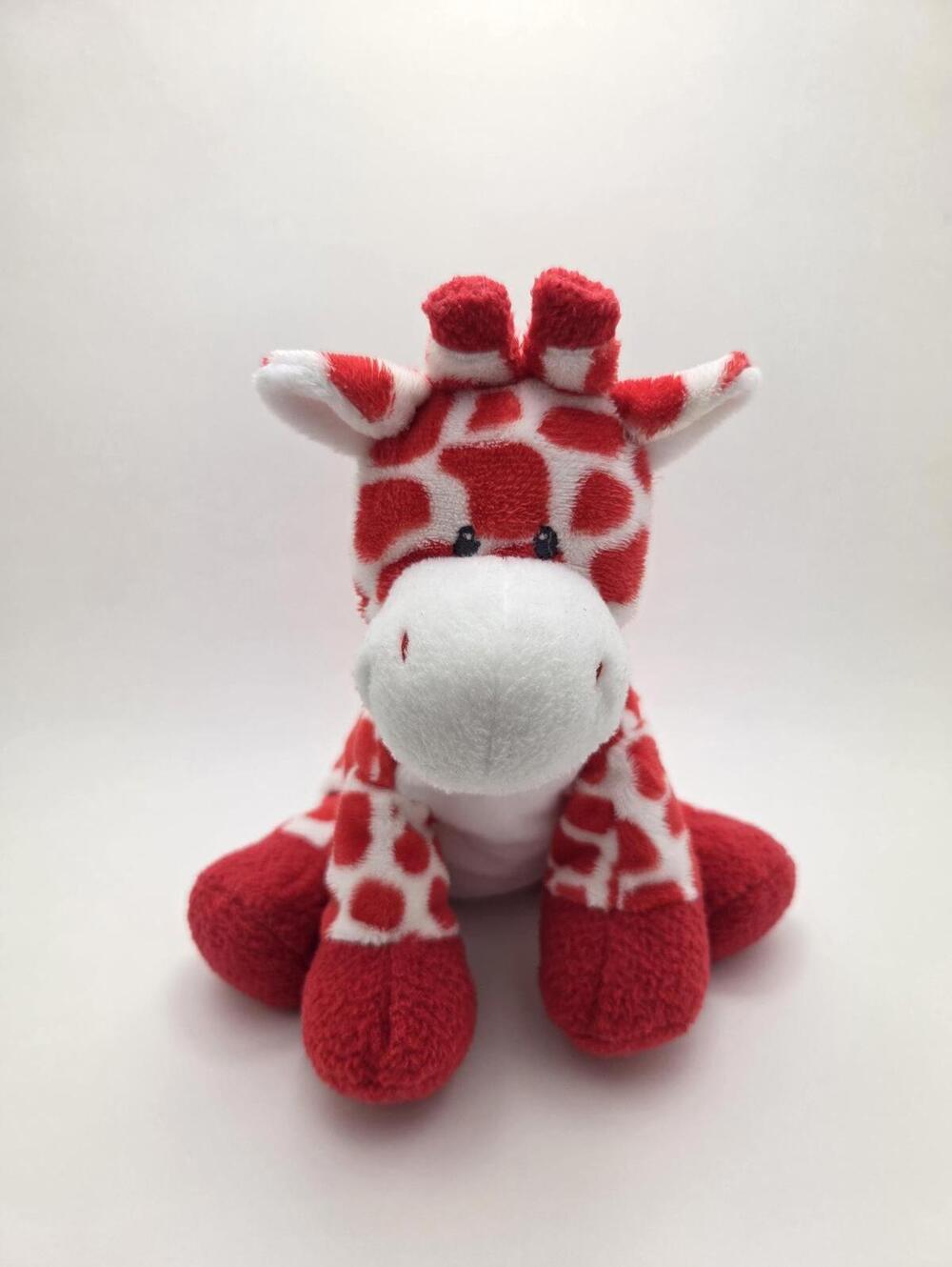 Ty Pluffies “Kisser” the Giraffe with Red Hearts - No Hang Tag (10 inch)